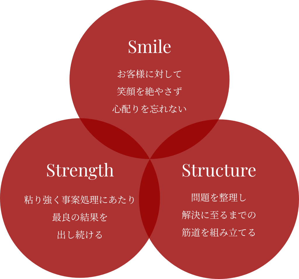 Smile・Strength・Structure の3要素図